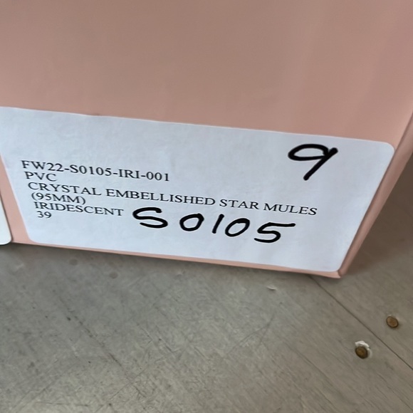 Mach & Mach crystal embellished iridescent silver mules sandals pumps sz 39 - Picture 10 of 10